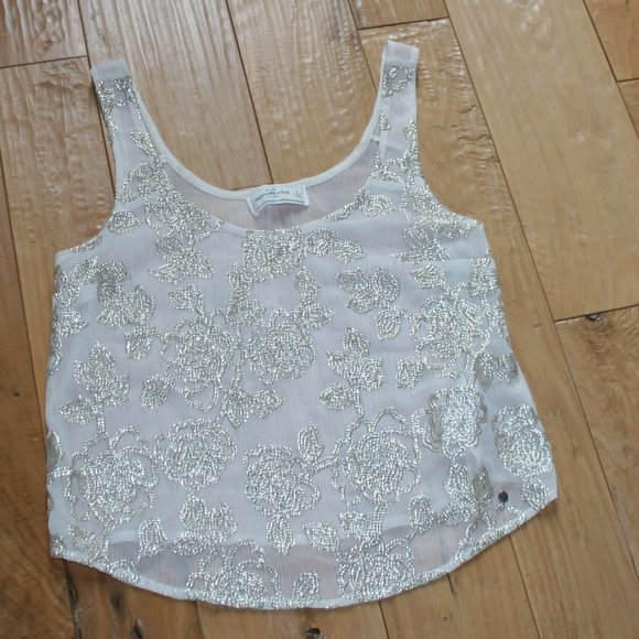 Abercrombie & Fitch Champagne Sleeveless Top/Small - Picture 1 of 9